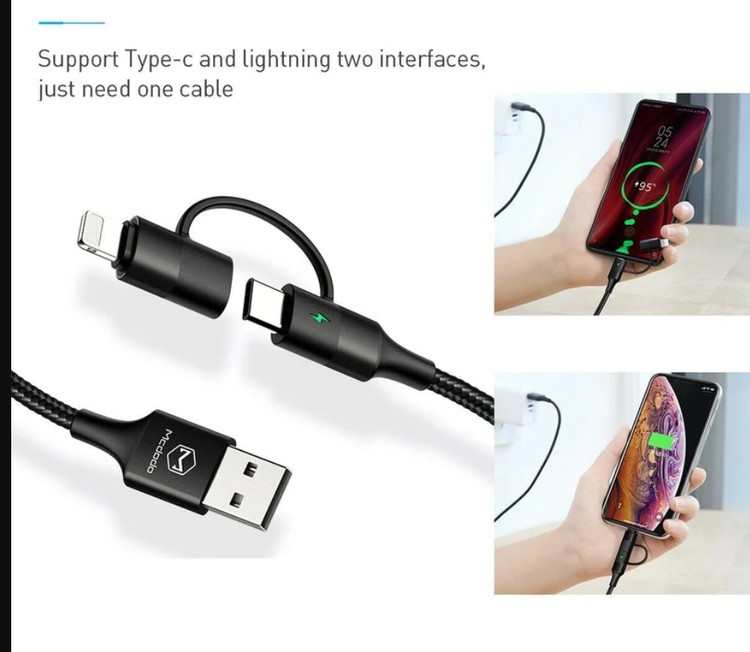 کابل شارژ تبدیل USB به لایتنینگ مک دودو مدل CA-6800